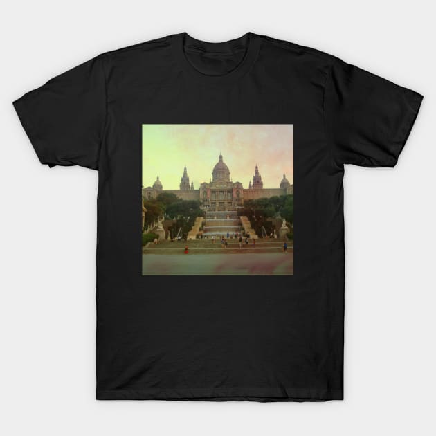 View of the charming Spanish streets Spain sightseeing trip photography from city scape Barcelona Blanes Malgrat del Mar Santa Susuana T-Shirt by BoogieCreates